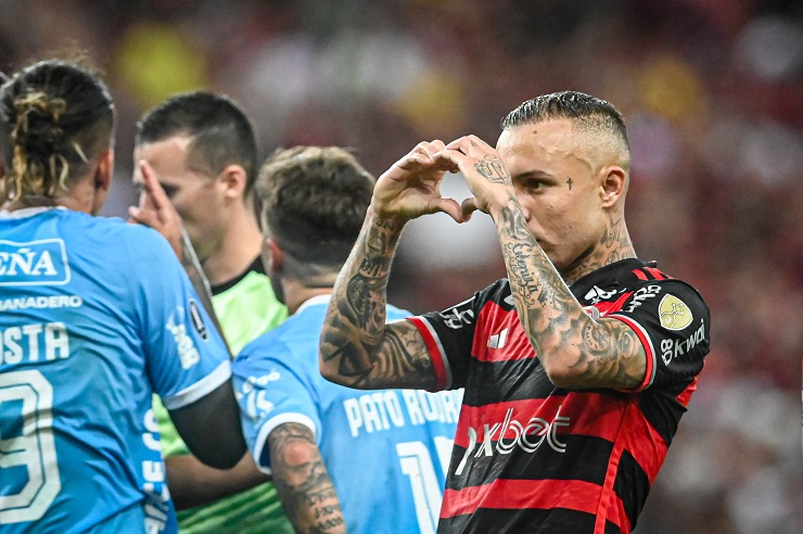 Everton Cebolinha comemora mais um gol pelo Flamengo - Foto: Conmebol Libertadores
