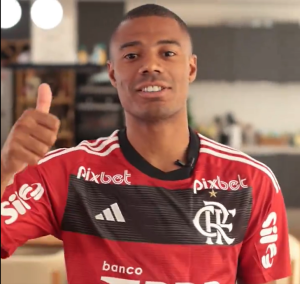 De La Cruz com a camisa do Flamengo